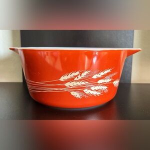 Vintage Pyrex 474-B Autumn Harvest Wheat 1.5 Liter Casserole Brown No Lid